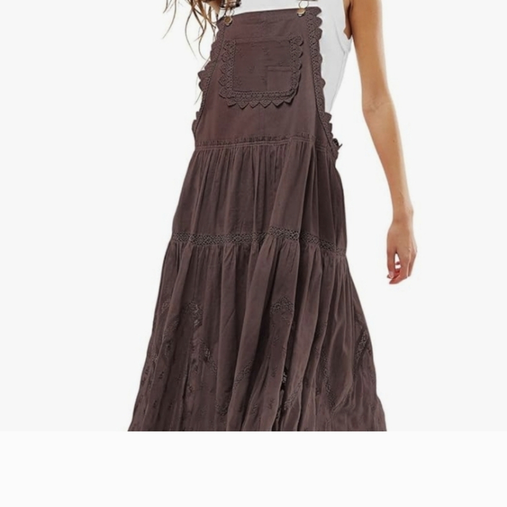 Lace Jean Bib Overall Dress